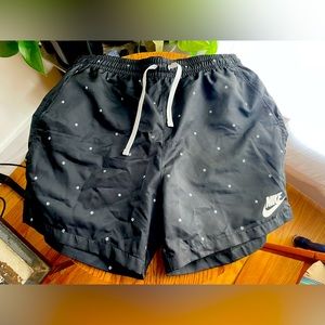 Men’s Nike shorts - black with small white orbs - large
